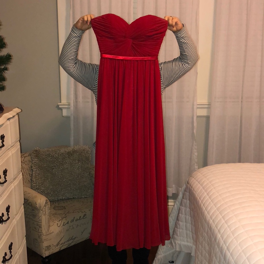 Long red dress